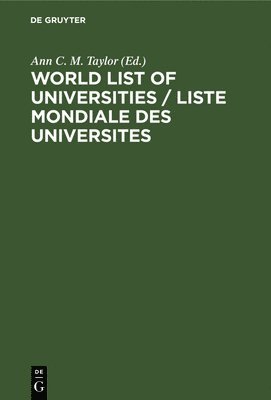 World List of Universities / Liste Mondiale des Universites 1