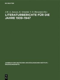 bokomslag Literaturberichte fr die Jahre 19391947