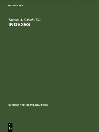 Indexes, Inbunden
