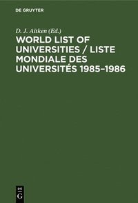 bokomslag World List of Universities / Liste Mondiale des Universits 19851986