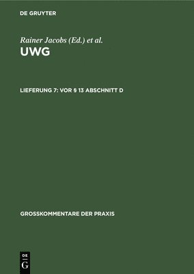 bokomslag VOR § 13 Abschnitt D