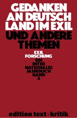 bokomslag Gedanken an Deutschland Im Exil Und Andere Themen