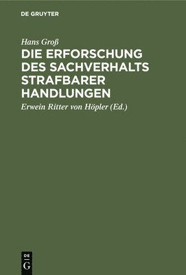 bokomslag Die Erforschung Des Sachverhalts Strafbarer Handlungen