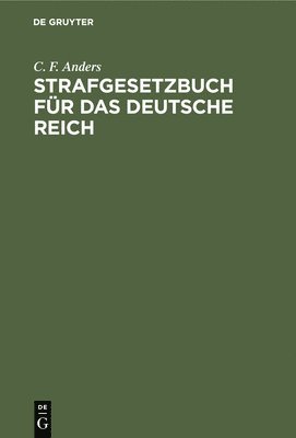 bokomslag Strafgesetzbuch Fr Das Deutsche Reich