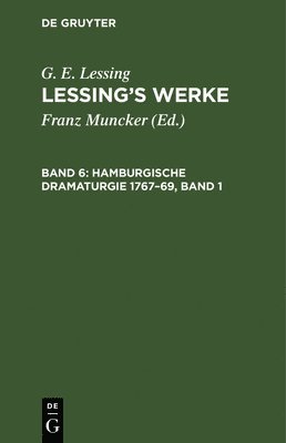 Hamburgische Dramaturgie 1767-69, Band 1, Inbunden