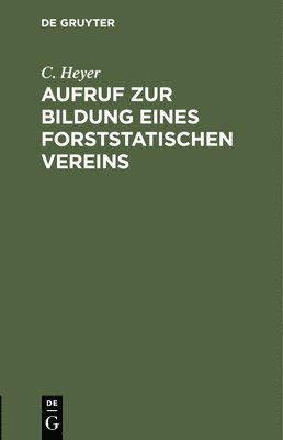 bokomslag Aufruf Zur Bildung Eines Forststatischen Vereins