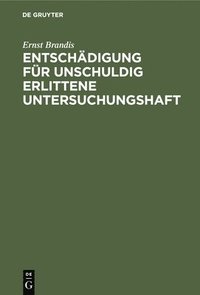 bokomslag Entschädigung Für Unschuldig Erlittene Untersuchungshaft