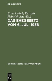 bokomslag Das Ehegesetz Vom 6. Juli 1938