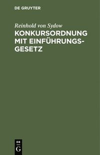 bokomslag Konkursordnung Mit Einführungsgesetz