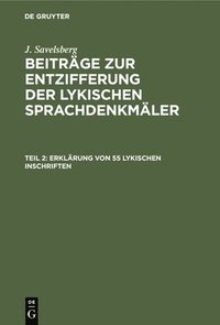 bokomslag Erklärung Von 55 Lykischen Inschriften