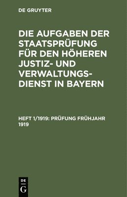 bokomslag Prfung Frhjahr 1919