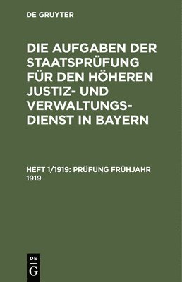 Prüfung Frühjahr 1919
