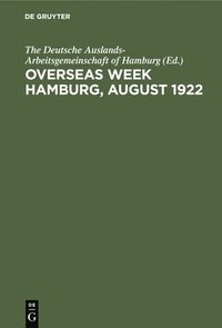 bokomslag Overseas Week Hamburg, August 1922