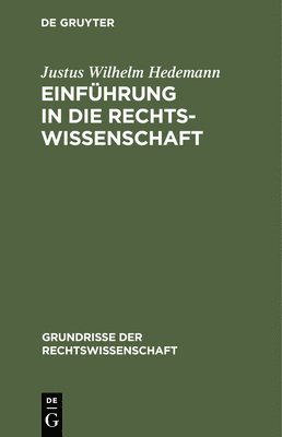 Einfhrung in Die Rechtswissenschaft 1