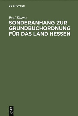 Sonderanhang Zur Grundbuchordnung Für Das Land Hessen