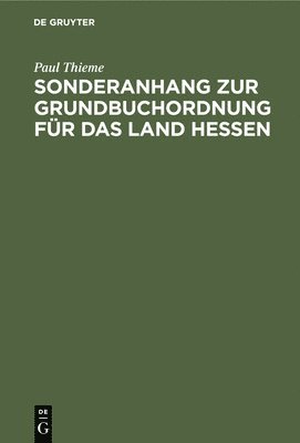 Sonderanhang Zur Grundbuchordnung Fr Das Land Hessen 1