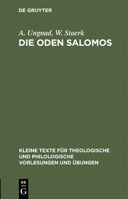 bokomslag Die Oden Salomos