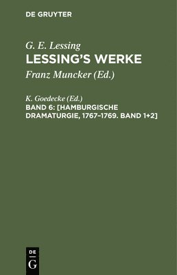 bokomslag [Hamburgische Dramaturgie, 1767-1769. Band 1]2]