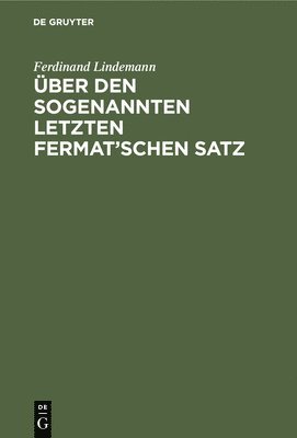 bokomslag Über Den Sogenannten Letzten Fermat'schen Satz