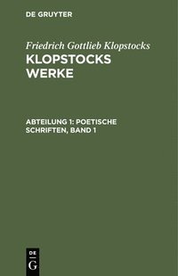 bokomslag Poetische Schriften, Band 1