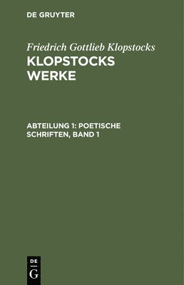 Poetische Schriften, Band 1