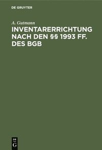 bokomslag Inventarerrichtung Nach Den  1993 Ff. Des BGB