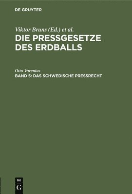 bokomslag Das Schwedische Preßrecht