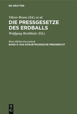 bokomslag Das Sowjetrussische Preßrecht