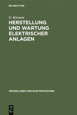 bokomslag Herstellung Und Wartung Elektrischer Anlagen