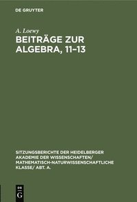 bokomslag Beitrge Zur Algebra, 11-13