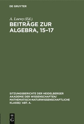 Beitrge Zur Algebra, 15-17 1