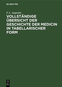 bokomslag Vollständige Übersicht Der Geschichte Der Medicin in Tabellarischer Form