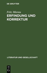 bokomslag Erfindung Und Korrektur