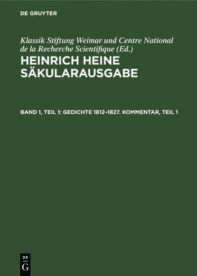 bokomslag Gedichte 1812-1827. Kommentar, Teil 1