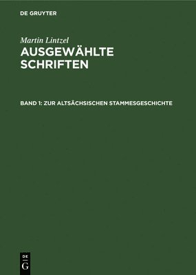 Zur Altschsischen Stammesgeschichte 1