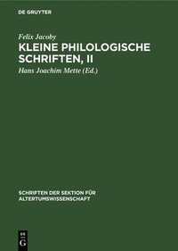 bokomslag Kleine Philologische Schriften, II