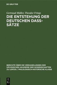 bokomslag Die Entstehung Der Deutschen Daß-Sätze