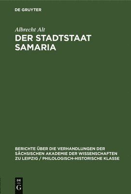 bokomslag Der Stadtstaat Samaria