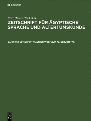 Festschrift Walther Wolf Zum 70. Geburtstag 1