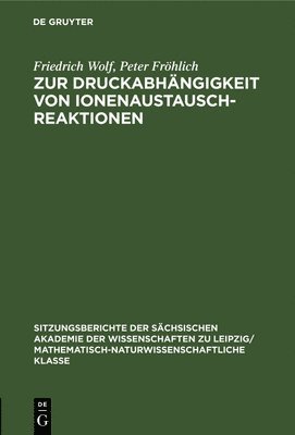 bokomslag Zur Druckabhngigkeit Von Ionenaustauschreaktionen