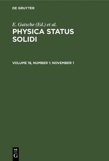 E Gutsche, K. Müller, P. Görlich - November 1, Inbunden