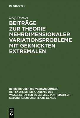 bokomslag Beitrge Zur Theorie Mehrdimensionaler Variationsprobleme Mit Geknickten Extremalen