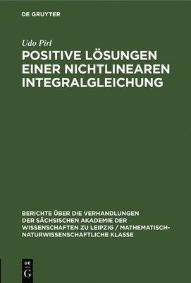 bokomslag Positive Lsungen Einer Nichtlinearen Integralgleichung