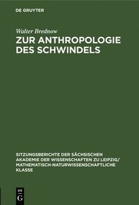 bokomslag Zur Anthropologie Des Schwindels