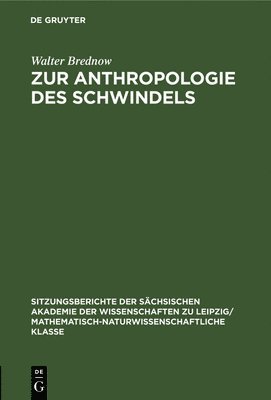 bokomslag Zur Anthropologie Des Schwindels