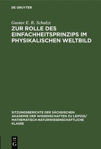 bokomslag Zur Rolle Des Einfachheitsprinzips Im Physikalischen Weltbild