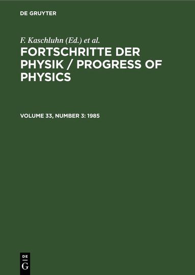 F. Kaschluhn, A. Lösche, R. Ritschl, R Rompe - 1985, Inbunden