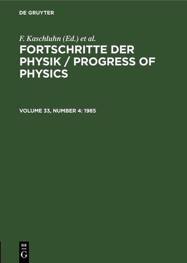 F. Kaschluhn, A. Lösche, R. Ritschl, R Rompe - 1985, Inbunden