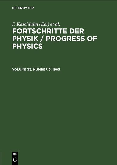 F. Kaschluhn, A. Lösche, R. Ritschl, R Rompe - 1985, Inbunden