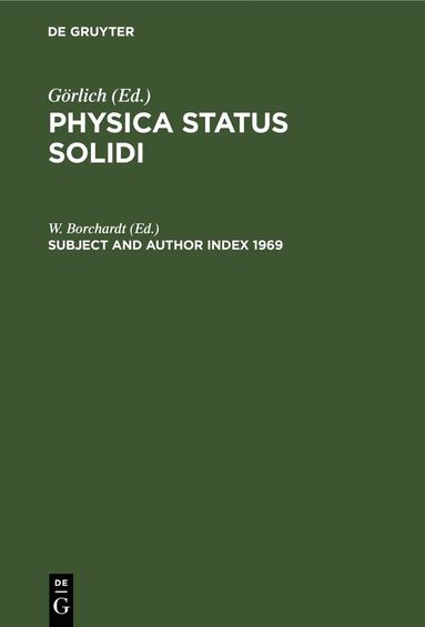 bokomslag Subject and Author Index 1969